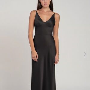 Jenny Yoo Black Dress- Marla Luxe Satin